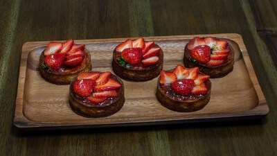 mini strawberry tarts.